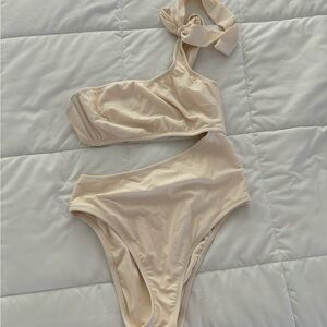 Shade & Shore Cream One-Piece Swimsuit